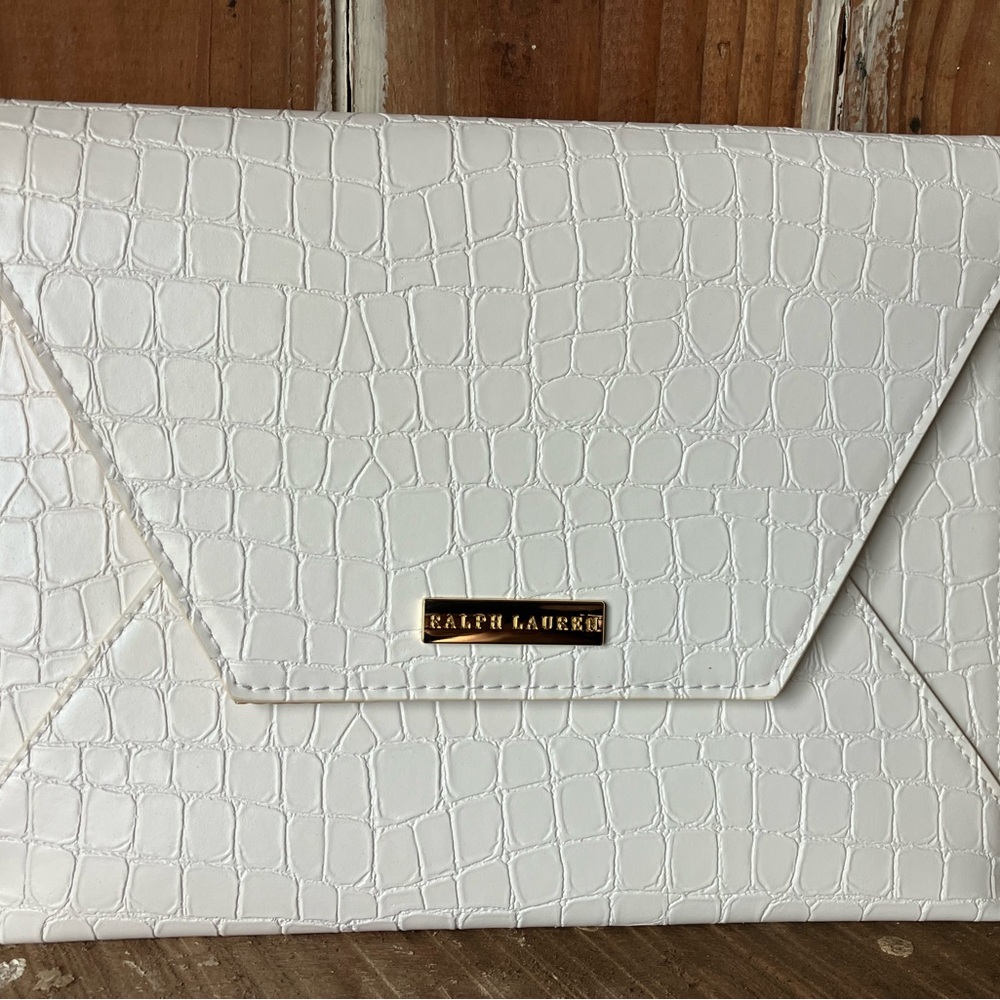 Ralph Lauren Clutch NWOT White Croc